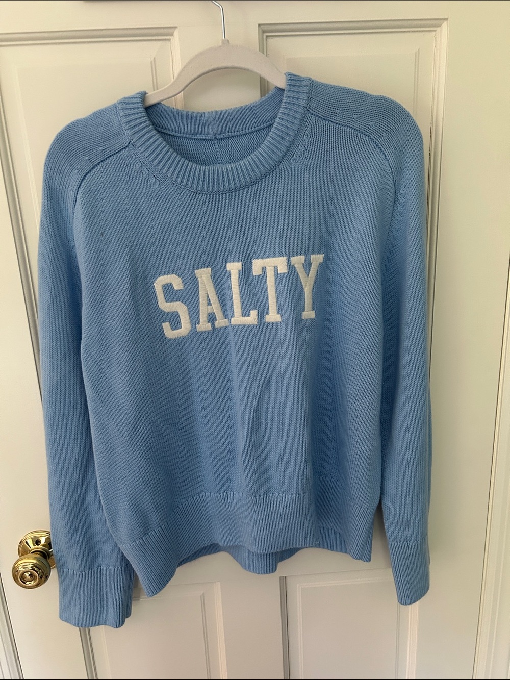 Abercrombie & Fitch Blue 'SALTY' Crewneck Sweater, like new, sz M